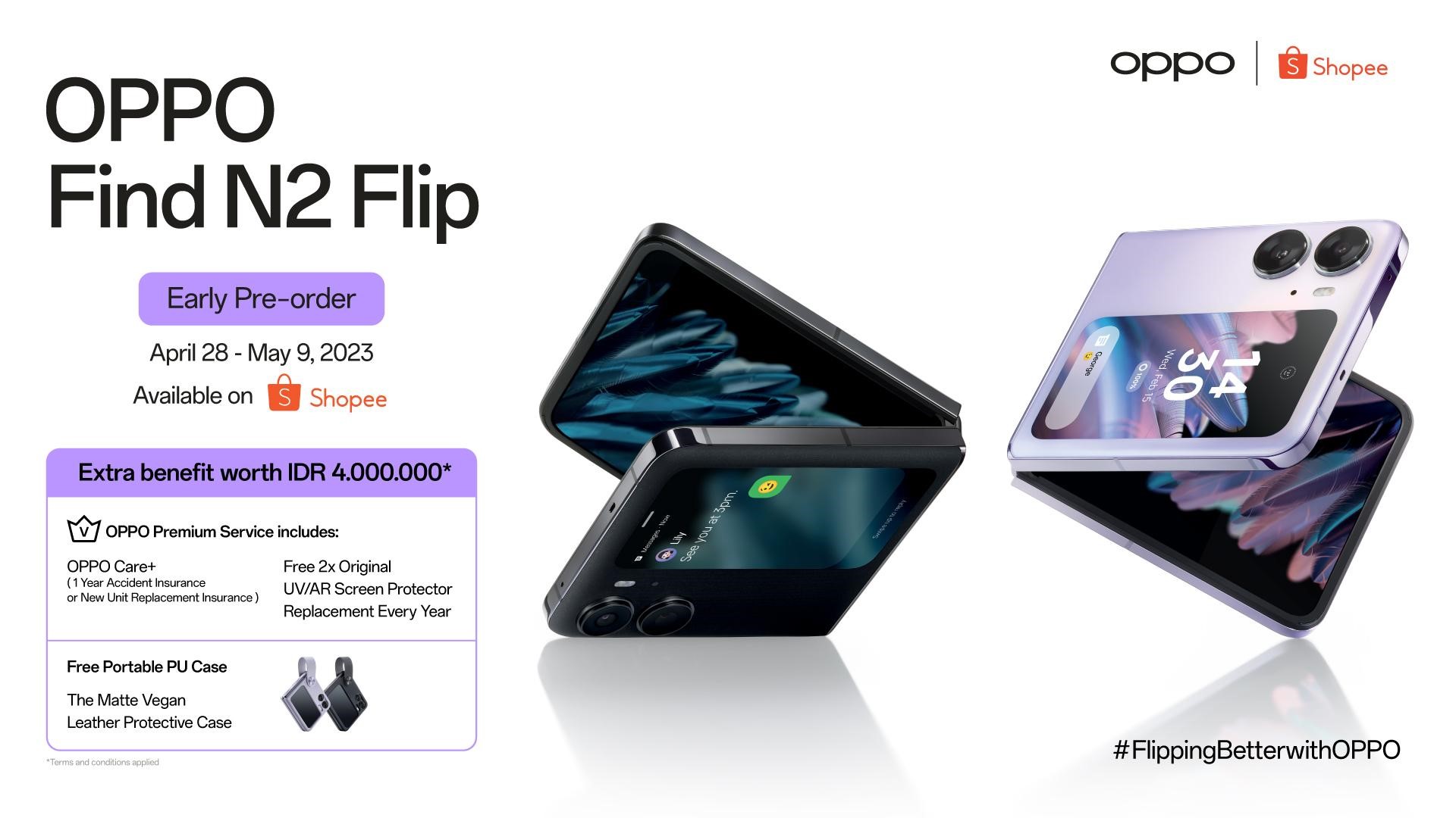 OPPO Perluas Pemesanan Find N2 Flip Melalui Shopee